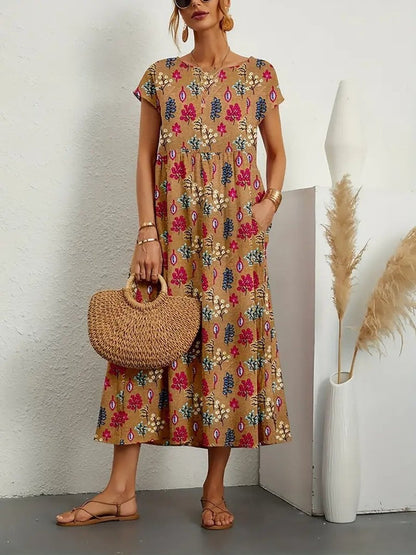 Aria | Women's Tie-Dye Floral Pocket Midi Dress – product image 4