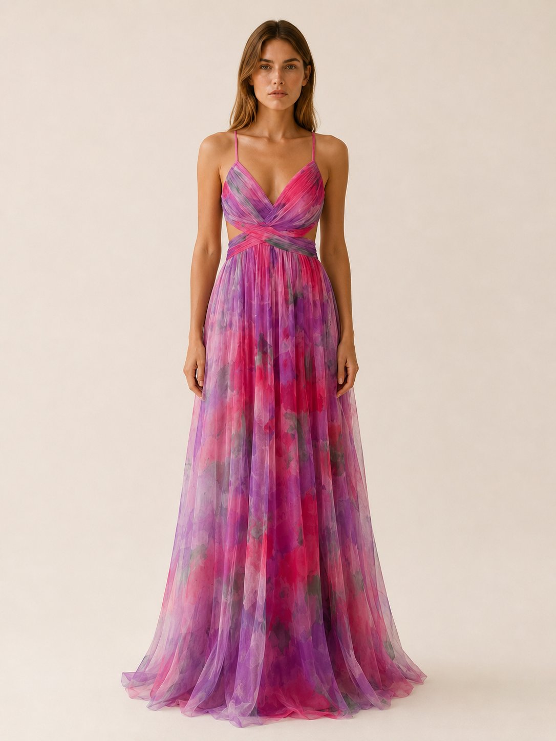 Chloe | Women's Floral V-Neck Wedding Guest Maxi Dress – product image 8