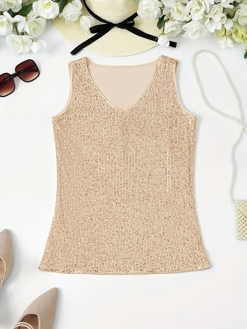 Sleeveless Top | Women's Embellished Elegant