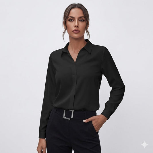 Button Up Shirt | Women's Denim Elegant Camille Laurent