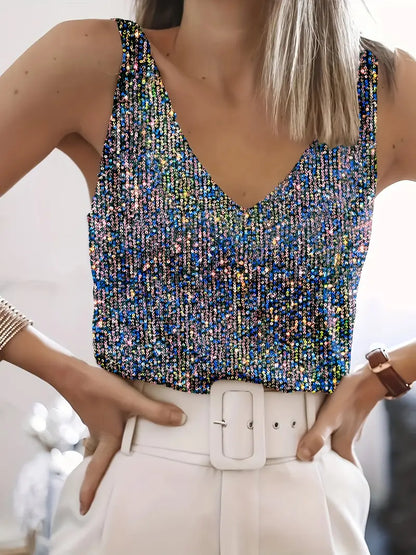 Sleeveless Top | Women's Embellished Elegant