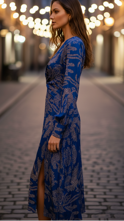 Elegant Women's Long-Sleeve Formal Lace Dress — product view 3