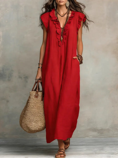 Saskia | Sleeveless Kaftan Maxi Dress