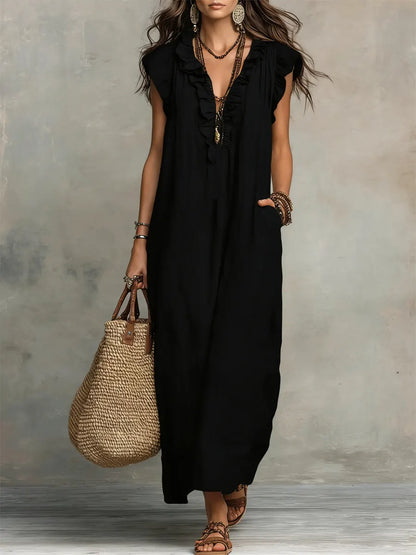 Saskia | Sleeveless Kaftan Maxi Dress