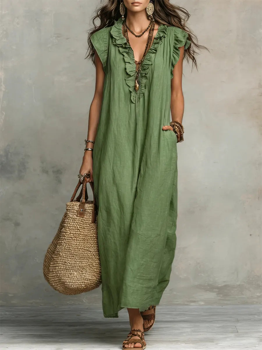 Saskia | Sleeveless Kaftan Maxi Dress
