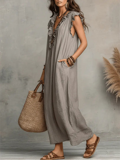 Saskia | Sleeveless Kaftan Maxi Dress