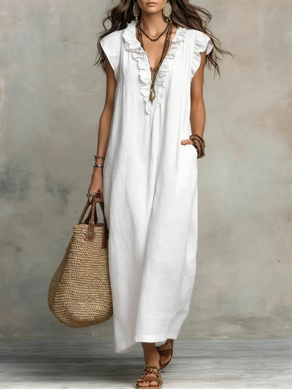Saskia | Sleeveless Kaftan Maxi Dress