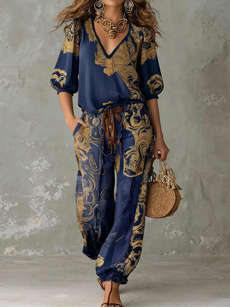 Rosalind | Printed Top and Trousers Set