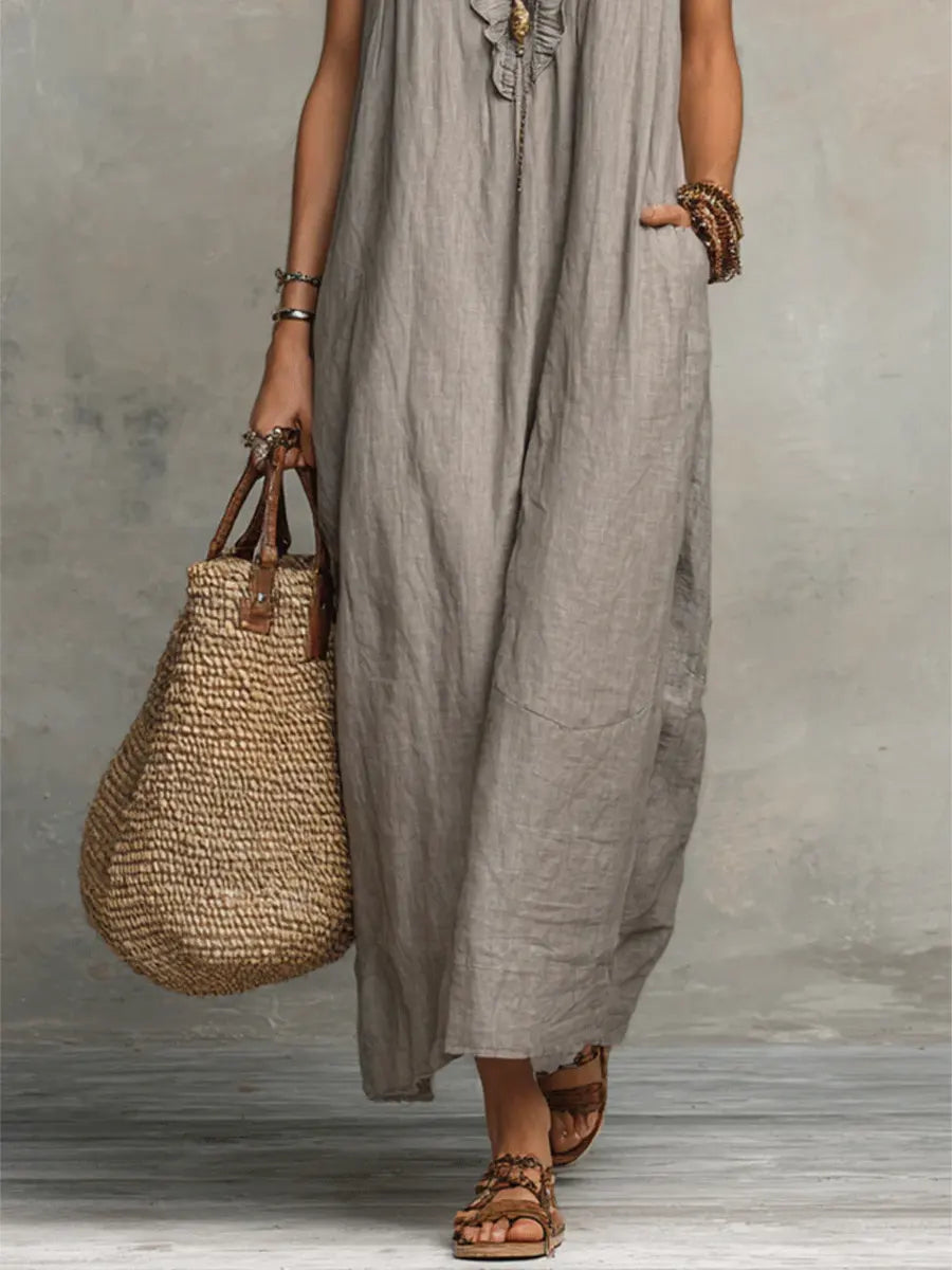 Saskia | Sleeveless Kaftan Maxi Dress