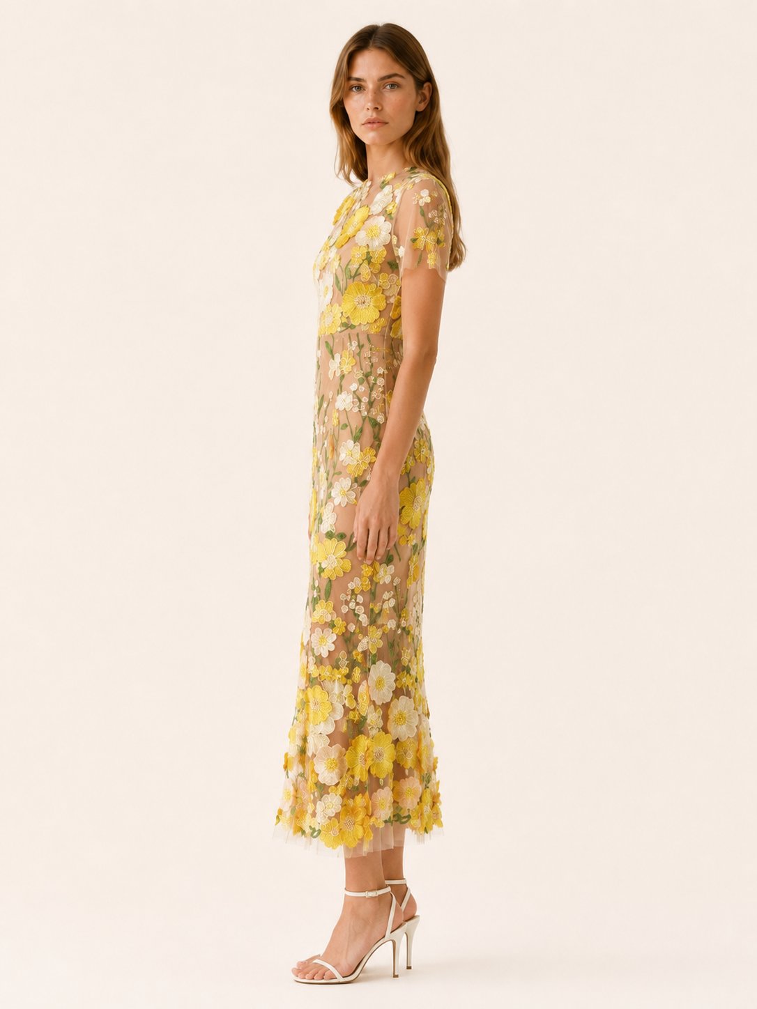 Penelope | Women's Floral-Appliqué Embroidered Maxi Dress – product image 2