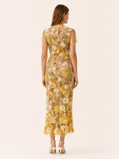 Penelope | Women's Floral-Appliqué Embroidered Maxi Dress – product image 3