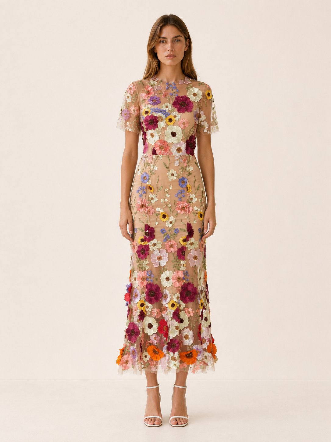Penelope | Women's Floral-Appliqué Embroidered Maxi Dress – product image 6