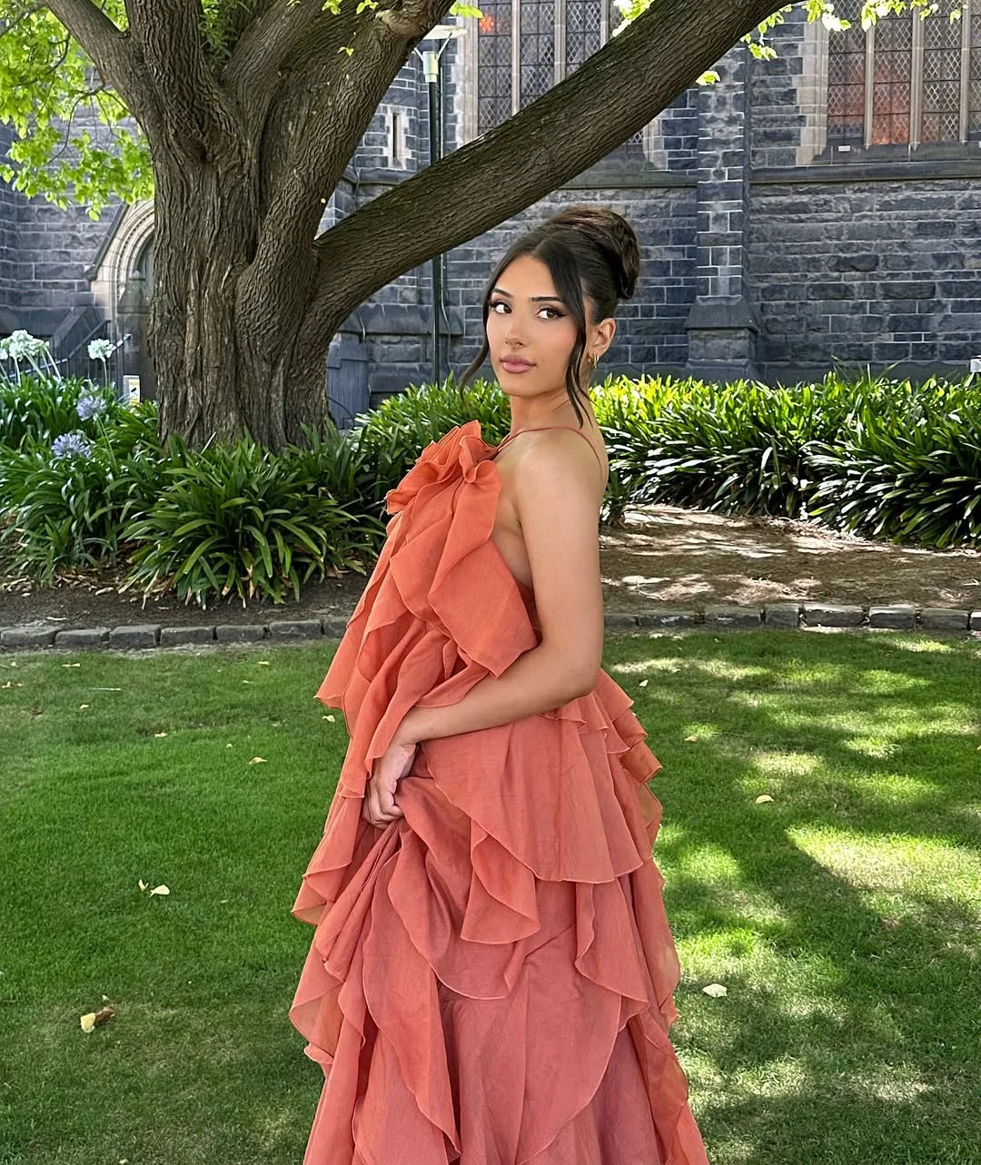 Glamorous Ruffle Formal Evening Maxi Dress — product view 5