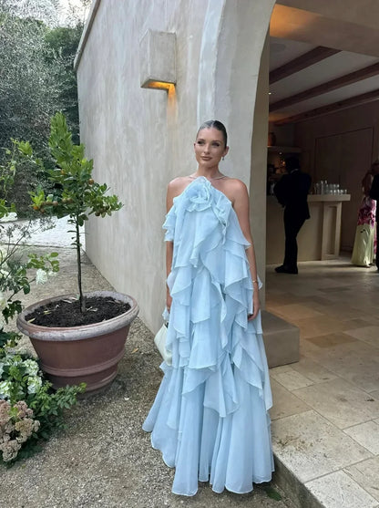Glamorous Ruffle Formal Evening Maxi Dress — product view 8