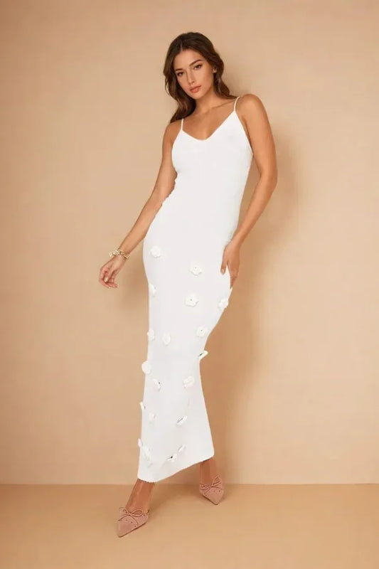 Elegant Floral Evening Formal Maxi Dress — product view 1
