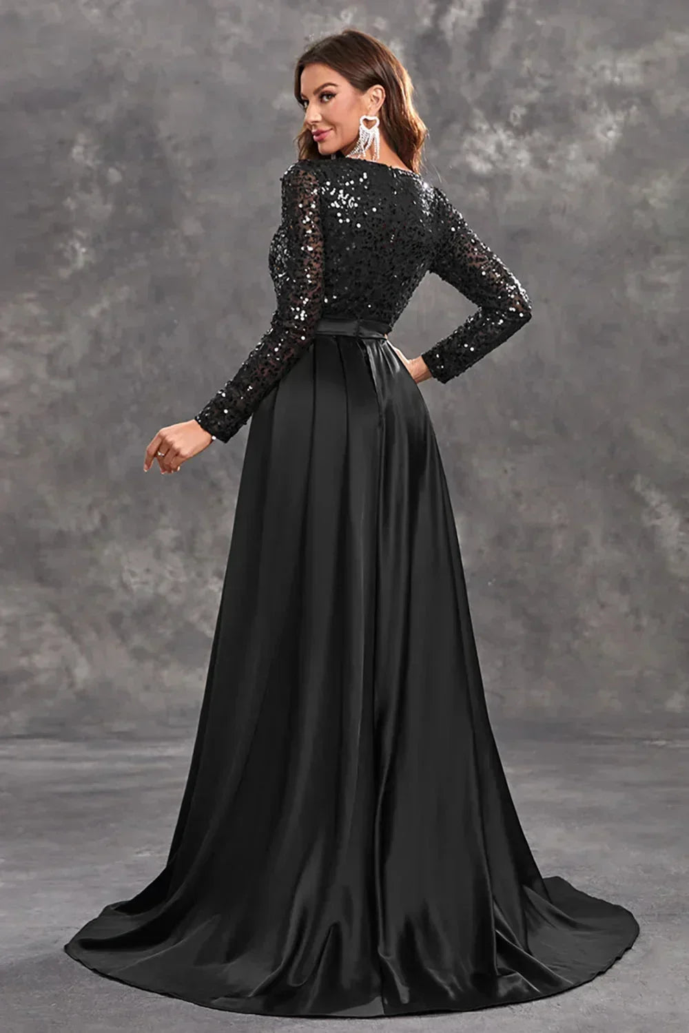 Glamorous Women's Black Sequin Formal Evening Maxi Dress — product view 3