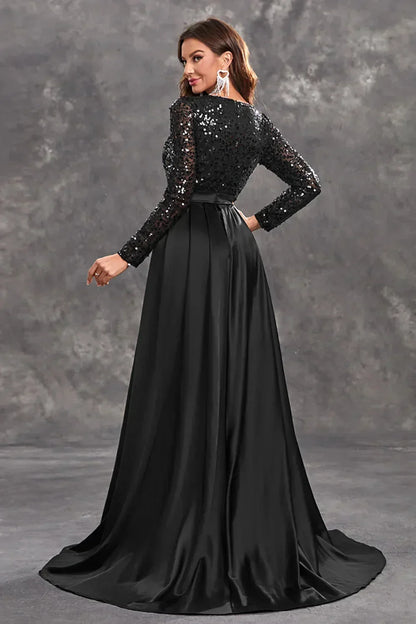 Glamorous Women's Black Sequin Formal Evening Maxi Dress — product view 3