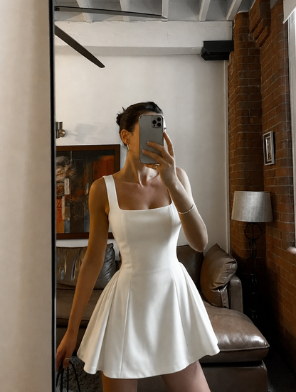 Graduation Dress | Women's Square-Neck Sleeveless