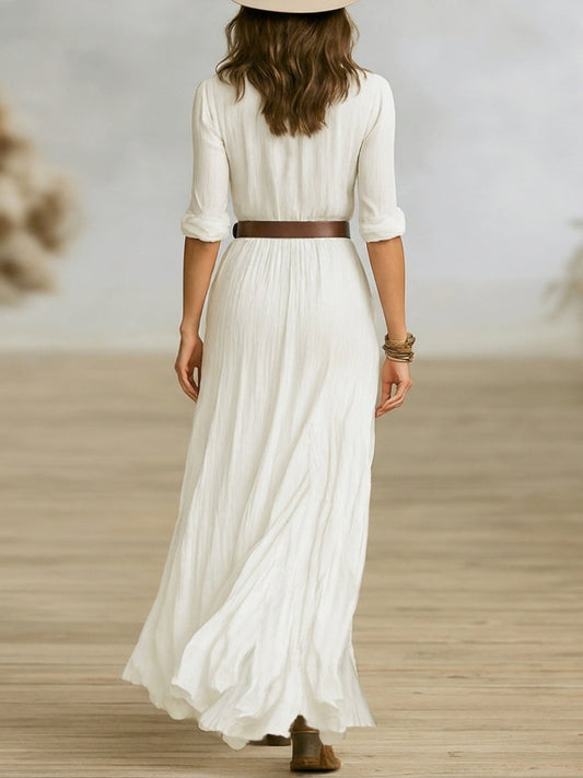 Maxi Dress | Women's Elegant Button-Up Ethan