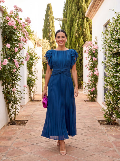 Wedding Guest Dress | Women's Short-Sleeve Pleated Ruffle